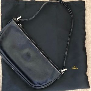 Fendi Small Black Leather Baguette Purse